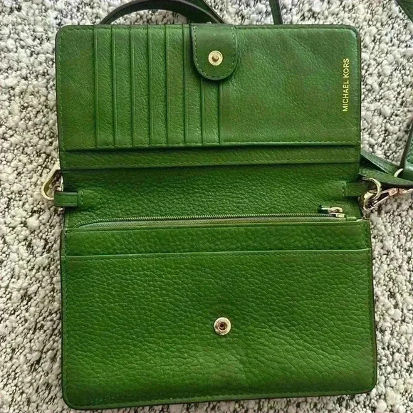 MICHEL KORS Floral Embellished Pebbled Leather Convertible Crossbody Bag - Picture 2 of 8